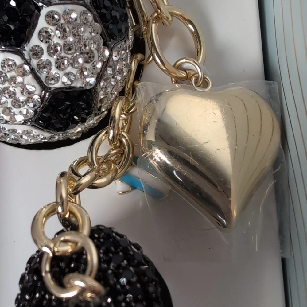 Eye Candy Los Angeles Crystal Soccer Themed Bag Charm & Key Chain